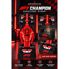 UstaPrint3D LEGO Speed Champions F1 Araç Sergileme Standı Siyah Kırmızı 3D Baskı
