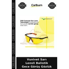Carlburn Vunivet Sarı Lensli Balistik Gece Görüş Gözlük Motorcu Ekipmanı Araç Içi Sporcu Gözlüğü