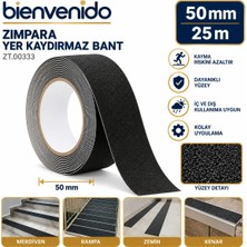 Merdiven Zemin Kaydırmaz Bant Yapışkanlı (5 cm x 25 Metre) Yer Zemin Kaymaz Bandı Siyah