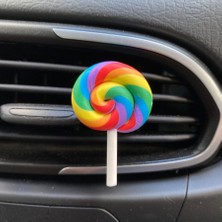 Lolipop Şeker Figürlü Klima Havalandırma Izgara Süsü Klips Mavi Kırmızı