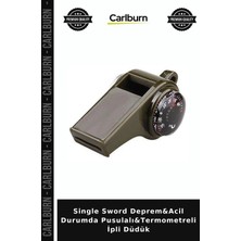 Carlburn Single Sword Deprem&acil Durumda Pusulalı&termometreli Ipli Düdük Hava Ölçer Görev Gereci