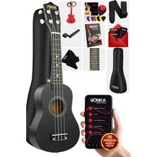 Tr UKX-901BK Siyah Soprano Ukulele, 54 Cm, Askı Çanta Metod Pena