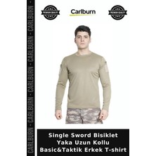 Carlburn Single Sword Bisiklet Yaka Uzun Kollu Basic&taktik Erkek T-Shirt Kombin Mevsim Macera
