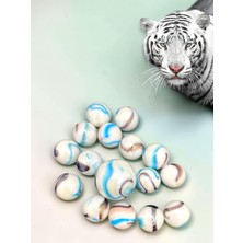 Limmy White Tiger Beyaz Desenli Cam Misket Seti
