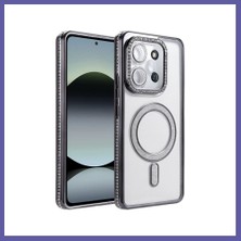 Nida Redmi 15C 4g Uyumlu Joke Simli Magneticsafe Kılıf - Siyah Nıda