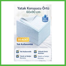 Bezos Yatak Koruyucu Örtü 60X90 cm 30 Adet Tek Kullanımlık Sıvı Geçirmez Hasta Altı Bezi Arz