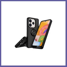 Nida Redmi Note 14 4g Uyumlu Montreal Yüzüklü Silikon Kapak - Siyah Nıda