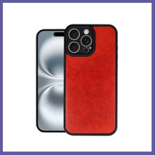 Nida iPhone 16 Pro Max Uyumlu Kılıf Aras Deri Kapak - Kırmızı Nıda