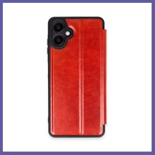 Nida Samsung Galaxy A06 Uyumlu Kılıf Flip Cover - Kırmızı Nıda