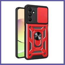 Nida Samsung Galaxy M15 Uyumlu Kılıf Pars Lens Yüzüklü Silikon - Kırmızı Nıda