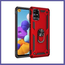 Nida Samsung Galaxy M31S Uyumlu Kılıf Sofya Yüzüklü Silikon Kapak - Kırmızı Nıda