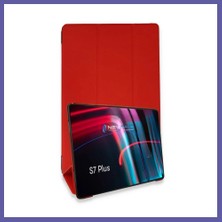 Nida Samsung Galaxy T970 Tab S7 Plus 12.4 Kılıf Tablet Smart Kılıf - Kırmızı Nıda