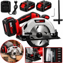 Jackpower Hd-Xr Samsung Lion Çift Akü Kömürsüz Fast Motor 185MM Akülü Daire Testere Sunta Ahşap Kesme Testere 48V