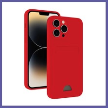 Nida iPhone 13 Pro Uyumlu Kılıf Kelvin Kartvizitli Silikon - Kırmızı Nıda