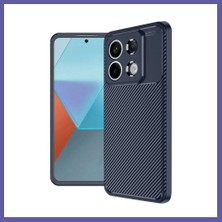 Nida Redmi Note 13 Pro 4g Uyumlu Kılıf Auto Focus Karbon Kapak - Lacivert Nıda