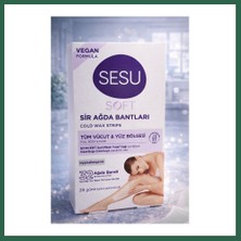 Vintessy Vıntessy Sesu Soft Sir Ağda Bantları 32 Adet Vegan Formula Tüm Vücut ve Yüz Için Soğuk Ağda Bandı BZS01