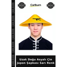 Carlburn Uzak Doğu Asyalı Çin Japon Şapkası Sarı Renk Otantik Aksesuar Keçe