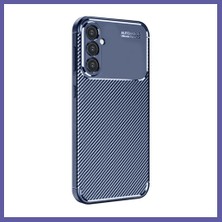 Nida Samsung Galaxy S25 Plus Uyumlu Kılıf Auto Focus Karbon Kapak - Lacivert Nıda