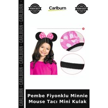 Carlburn Pembe Fiyonklu Minnie Mouse Tacı Mini Kulak Hatıra Eşyası Doğum Günü Süsü Fan Ürünü