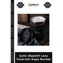Carlburn Çelik Objektif Lens Tasarımlı Kupa Bardak Sözleşmeli Hediyelik Çay Kupası Içecek Bardağı