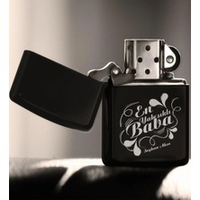 BK Gift Kişiye Özel En Yakışıklı Baba Siyah Benzinli Metal Çakmak