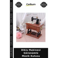 Carlburn Dikiş Makinesi Görünümlü Müzik Kutusu Nostaljik Parça Ofis Objesi Salon Aksesuarı