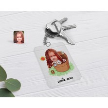 BK Gift Kişiye Özel Kız Çocuk Karikatürlü Şeffaf Pleksi Anahtarlık-10