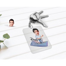BK Gift Kişiye Özel Erkek Kaptan Karikatürlü Şeffaf Pleksi Anahtarlık-2