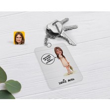 BK Gift Kişiye Özel Kız Çocuk Kolay Yetişmiyor Karikatürlü Şeffaf Pleksi Anahtarlık-1