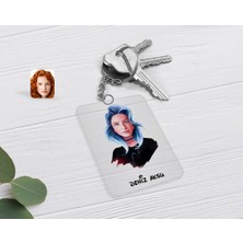 BK Gift Kişiye Özel Kadın Soyut Karikatürlü Şeffaf Pleksi Anahtarlık-25