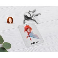 BK Gift Kişiye Özel Kadın Soyut Karikatürlü Şeffaf Pleksi Anahtarlık-24