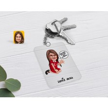 BK Gift Kişiye Özel Kız Çocuk Kolay Yetişmiyor Karikatürlü Şeffaf Pleksi Anahtarlık-3