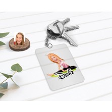 BK Gift Kişiye Özel Kadın Yoga Karikatürlü Şeffaf Pleksi Anahtarlık-1