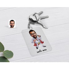 BK Gift Kişiye Özel Elvis Presley Karikatürlü Şeffaf Pleksi Anahtarlık
