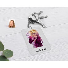 BK Gift Kişiye Özel Kadın Soyut Karikatürlü Şeffaf Pleksi Anahtarlık-11
