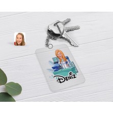 BK Gift Kişiye Özel Kadın Eczacı Karikatürlü Şeffaf Pleksi Anahtarlık-4