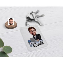 BK Gift Kişiye Özel Erkek Genel Müdür Karikatürlü Şeffaf Pleksi Anahtarlık