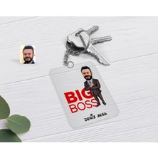 BK Gift Kişiye Özel Erkek Big Boss Karikatürlü Şeffaf Pleksi Anahtarlık-2