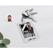 BK Gift Kişiye Özel Erkek Big Boss Karikatürlü Şeffaf Pleksi Anahtarlık-1