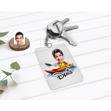 BK Gift Kişiye Özel Erkek Kanocu Karikatürlü Şeffaf Pleksi Anahtarlık
