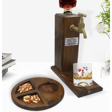 BK Gift Kişiye Özel Isimli Fotoğraflı Viski Bardağı & Ahşap Içki Standı & Ahşap Sunum Tabağı Çerezlik Hediye Seti-30