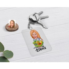 BK Gift Kişiye Özel Kadın Diyetisyen Karikatürlü Şeffaf Pleksi Anahtarlık