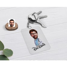 BK Gift Kişiye Özel Erkek Doktor Karikatürlü Şeffaf Pleksi Anahtarlık-8