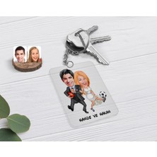 BK Gift Kişiye Özel Sevgililer Karikatürlü Şeffaf Pleksi Anahtarlık-15