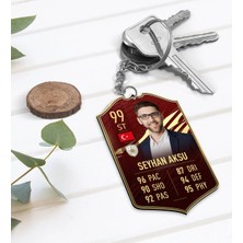 BK Gift Kişiye Özel Ahşap Anahtarlık Futbolcu Kartı-3