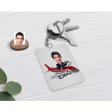BK Gift Kişiye Özel Erkek Host Uçuş Görevlisi Karikatürlü Şeffaf Pleksi Anahtarlık