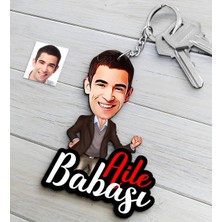 BK Gift Kişiye Özel Aile Babası Ahşap Karikatür Anahtarlık