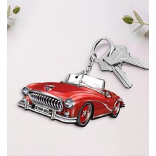 BK Gift Kişiye Özel Isimli Retro Otomobil Ahşap Anahtarlık-2