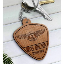 BK Gift Kişiye Özel Isimli Plakalı Bentley Ahşap Anahtarlık-1