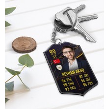 BK Gift Kişiye Özel Ahşap Anahtarlık Futbolcu Kartı-7